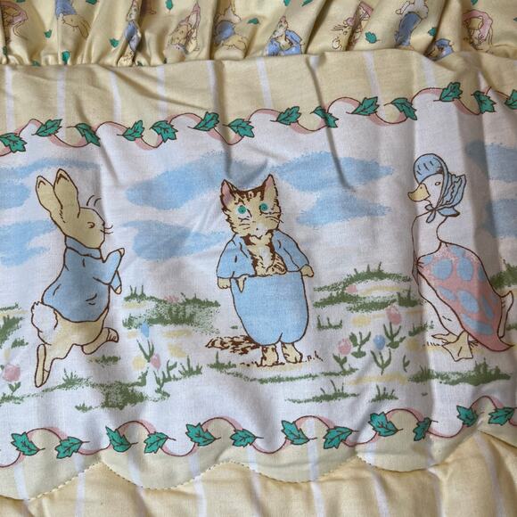Vintage Peter Rabbit Jemima Puddle Duck Tom Kitten Quilt Blanket Quiltex Beatrix - Picture 9 of 13